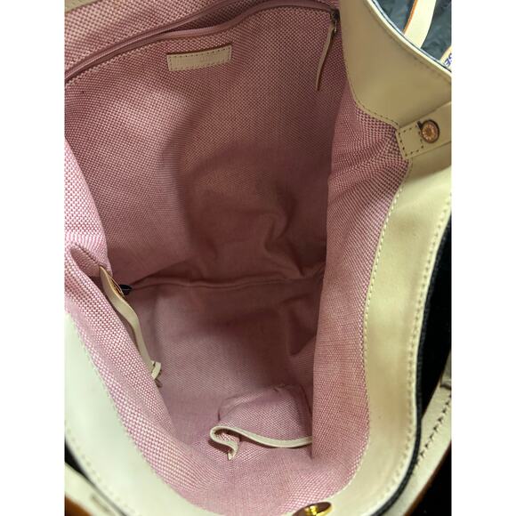 Dooney & Bourke Coated Canvas Hobo Shoulder Bag Black with Natural Leather Trim - Picture 14 of 16